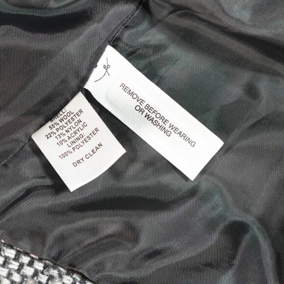 Ann Taylor Loft Tweed Coat Double-Breasted Drawstring Waist Collared Grey Sz XL - Picture 4 of 16